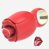 Juguete sexual rosa con lengua lamiendo y boca giratoria de 360°